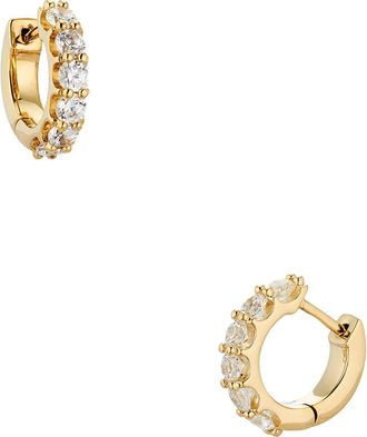 Nadri Perfect Cubic Zirconia Huggie Hoop Earrings in Gold at Nordstrom