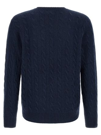 Polo Ralph Lauren Braided Wool-Cashmere Sweater - Navy