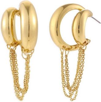 Petit Moments Mirage Chain Hoop Earrings in Gold at Nordstrom