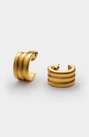 Katie Loxton Hanna Huggie Hoop Earrings in Gold at Nordstrom