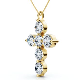 Pompeii3 6Ct Diamond Cross Pendant Lab Grown 18 Necklace