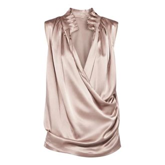 Liviana Conti Ivy Top - Dames - Tops - Beige - Maat: L Satijn