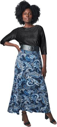 Jessica London Shimmer Tee in Black Shimmer at Nordstrom, Size Medium