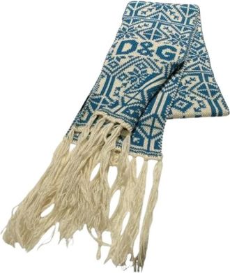 Dolce & Gabbana Pre-owned Scarves, male, Blue, Size: ONE SIZE Pre-owned Nordic Scarf