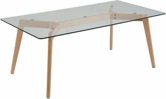 Beliani Tavolino basso da caffè con piano in vetro - Hudson