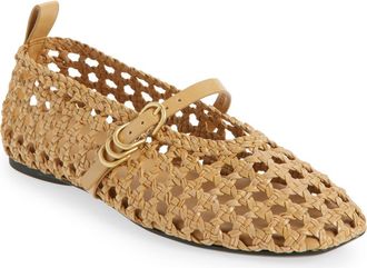Rag & Bone Spire Woven Mary Jane Flat in Dark Natural at Nordstrom, Size 10.5Us