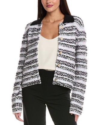 St. John Textured Tweed Linen-Blend Jacket