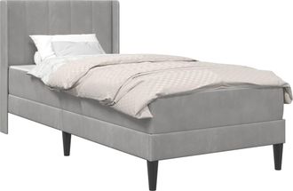 vidaXL Estructura De Cama Con Colch&oacute;n Gris Claro 100 X 200 Cm Vidaxl