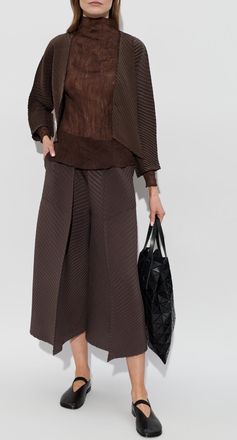 Issey Miyake Pleated Top, Womens, Brown