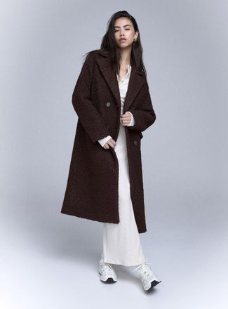 Twik Womens Double-breasted fleece coat