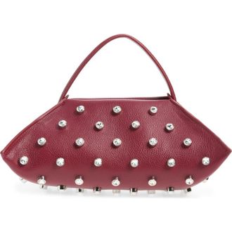 Altuzarra Origami Embellished Leather Baguette Bag in Grenache /Crystal at Nordstrom