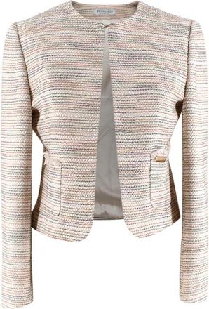 Trussardi Multicolour Tweed Jacket With Sequin Detail Size XXS