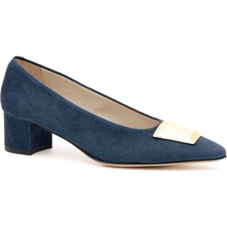 Amalfi By Rangoni Piramide Pointed Toe Pump in Navy Cashmere Gold Ornament at Nordstrom, Size 8.5