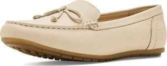 Clarks Elliotte Sail Womens Flat Shoes Cream Leather : 9.5 B - Medium, Leather/Textile