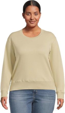 Mod-o-doc Long Sleeve Open Crew Neck Sweatshirt Womens Sweatshirt Eucalyptus : LG (US 12-14), Cotton