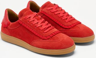 Russell & Bromley NORDIC RUFFLE Womens Red Thin Sole Trainer