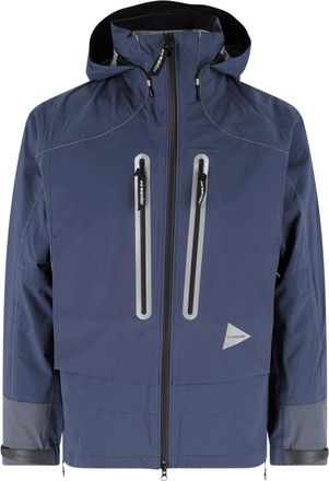 And Wander Blue Pertex Shield Waterproof Hooded Jacket