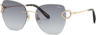 Chopard Smoke Gradient Butterfly Ladies Sunglasses SCHM14S 0300 57