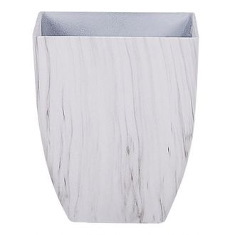 Beliani Beliani - Maceta De Mezcla De Piedra Blanco 28 X 28 Cm Efecto M&aacute;rmol Miro