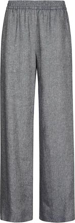 Eleventy Wide Broeken - Dames - Wijde Broeken - Blauw - XS - Denim - Broeken