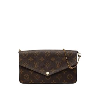 Louis Vuitton Pre-owned Pochette Felicie - Dames - Vintage Clutch - Bruin - ONE Size - Vintage