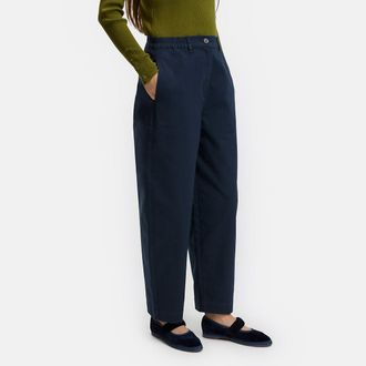 La Redoute Collections Barrel broek met hoge taille, van stretchkatoen