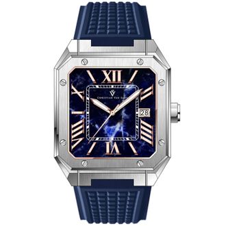 Christian Van Sant Mens Mosaic Blue Dial Watch