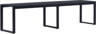 vidaXL Vidaxl - Banco de jardín tablero ps negro 180 cm