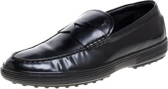 Tod's Tods Black Patent Leather Penny Loafers