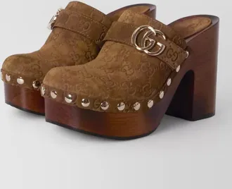 Gucci double g platform clog mule sandals