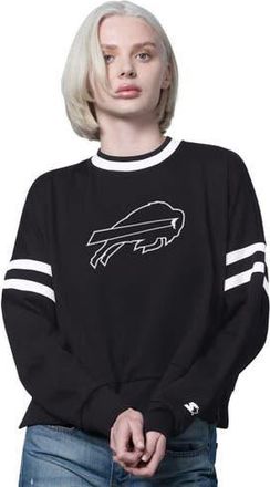 Starter Womens Starter Black Buffalo Bills Rally Drop Shoulder Cropped Sweatshirt at Nordstrom, Size Xx-Large
