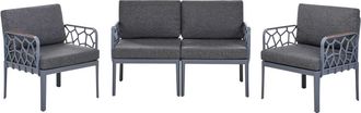 Beliani Conjunto de jard&iacute;n 4 plazas Gris oscuro