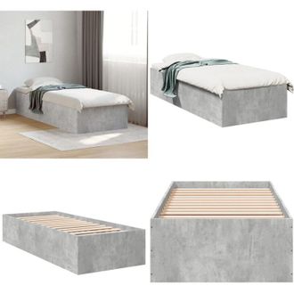 vidaXL Giroletto Grigio Cemento 100x200 cm in Legno Multistrato - Letto in legno - Materasso