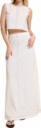Mimosa Santorini Linen Maxi Skirt Set In White