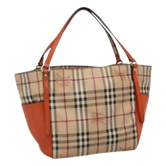 Burberry Pre-owned Tote Bags, female, Beige, Size: ONE SIZE Pre-owned Canvas Tote