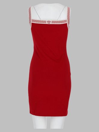Versace Jacquard Motif Dress - Red