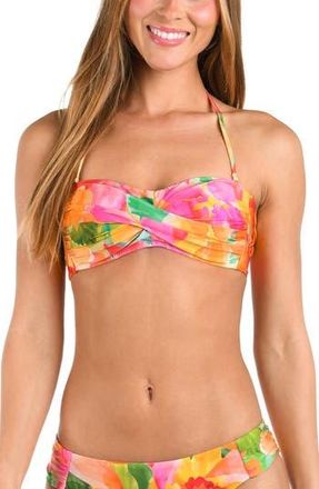 Sunshine 79 Utopia Twist Bandeau Halter Bikini Top in Yellow Multi at Nordstrom Rack, Size 10