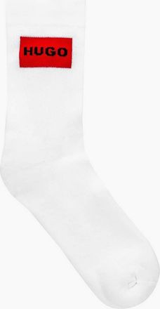HUGO BOSS Mens Pack Logo Label Crew Socks - White - Size: 5.5/6.5/5/6/7/7.5/8.5/8