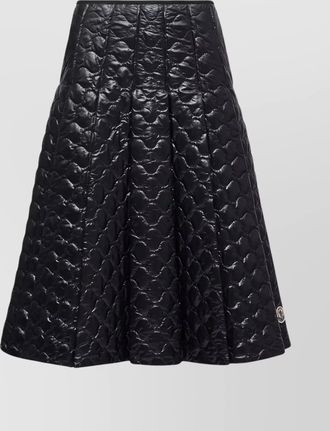 Moncler quilted padded pleated midi a-line skirt