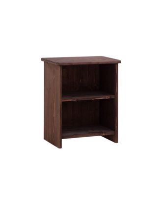 Deco Wood Mesita de noche de madera maciza en tono nogal 50x42cm