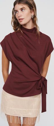 Maeve Mock Neck Wrap Top