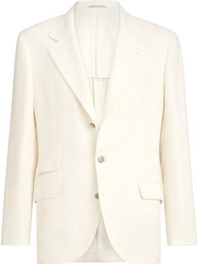 Brunello Cucinelli Hopsack deconstructed blazer in Off-White at Nordstrom, Size 54 It