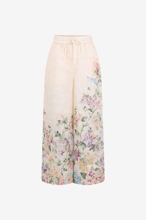 Zimmermann Gebl&uuml;mte Leinenhose mit weitem Bein Halliday Relaxed