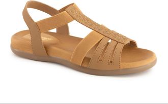Andrea Womens Low Wedge Heel Sandal In Brown