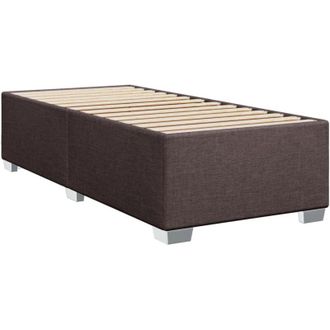 vidaXL Vidaxl - Estructura De Cama Sin Colch&oacute;n Tela Marr&oacute;n Oscuro 90x190 Cm