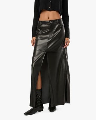WeWoreWhat Vegan Leather Maxi Skirt in Black at Nordstrom, Size 10
