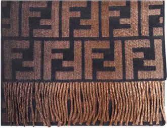 Fendi gradient jacquard scarf - Brown