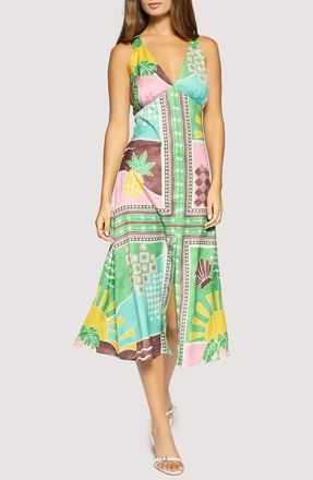 Lost + Wander Isla Spell Scarf Print Dress in Green-Multi at Nordstrom, Size X-Small