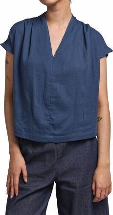 M.Patmos Shore V-Neck Top In Indigo