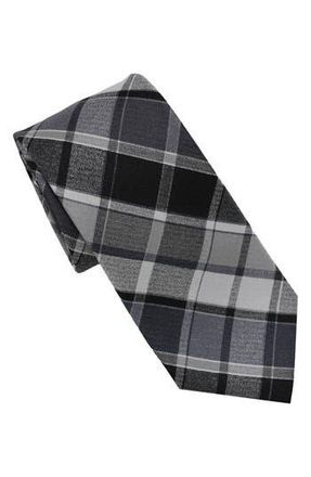Karl Lagerfeld Large Plaid Print Tie in Black/White at Nordstrom Rack